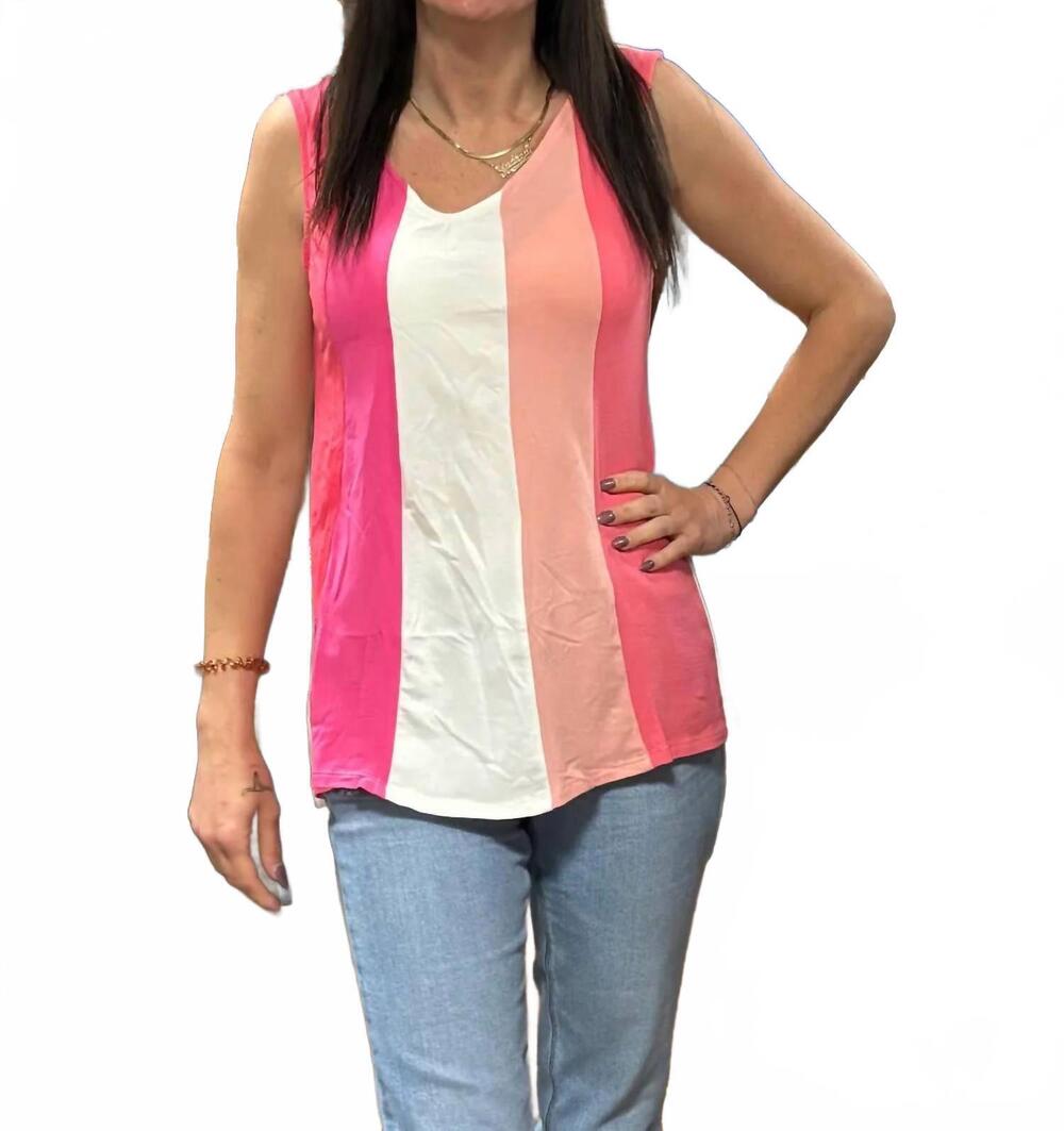 NEW BIBI striped tank in pink